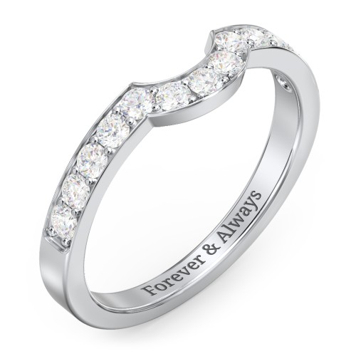 U-Shape Shadow Ring – Sterling Silver with Diamond
