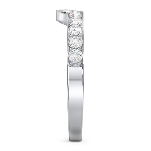 U-Shape Shadow Ring – Sterling Silver with Diamond