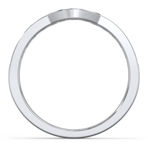 U-Shape Shadow Ring – Sterling Silver with Diamond