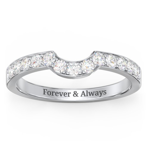 U-Shape Shadow Ring – Sterling Silver with Diamond