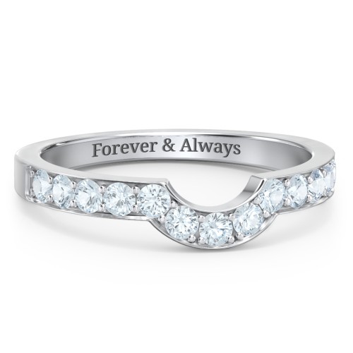 U-Shape Shadow Ring – Sterling Silver with Aquamarine