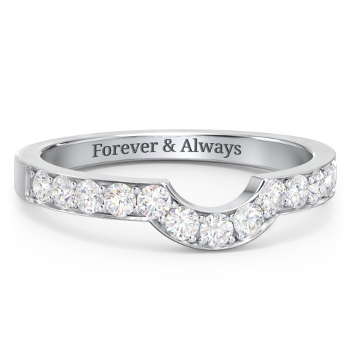 U-Shape Shadow Ring – Sterling Silver with Diamond