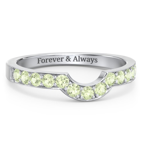 U-Shape Shadow Ring – Sterling Silver with Peridot