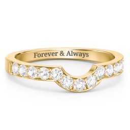 U-Shape Shadow Ring in 9K Solid Yellow Gold with Cubic Zirconia
