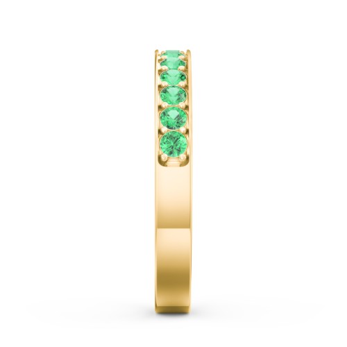 Classic Half Eternity Ring – 9kt Yellow Gold with Emerald