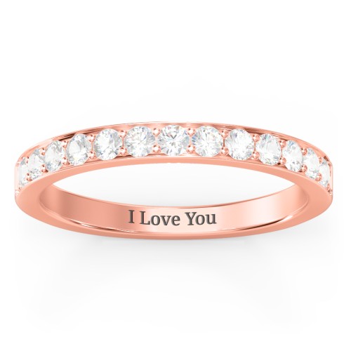 Classic Half Eternity Ring – 9kt Rose Gold with Cubic Zirconia