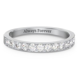 Classic Half Eternity Ring in 925 Sterling Silver with Diamond