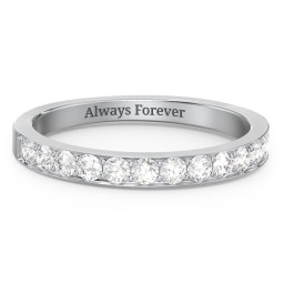 Classic Half Eternity Ring in 925 Sterling Silver with White Premium Zirconia