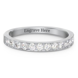 Classic Half Eternity Ring in 925 Sterling Silver with Diamond