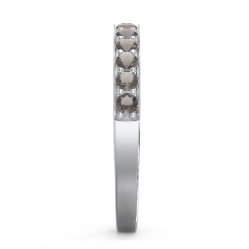Classic Half Eternity Ring – Sterling Silver with Smokey Quartz