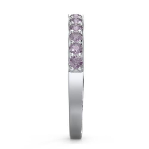 Classic Half Eternity Ring – Sterling Silver with Alexandrite