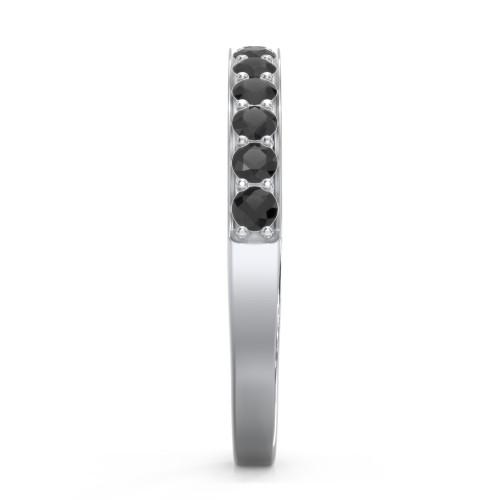 Classic Half Eternity Ring – Sterling Silver with Black Premium Zirconia