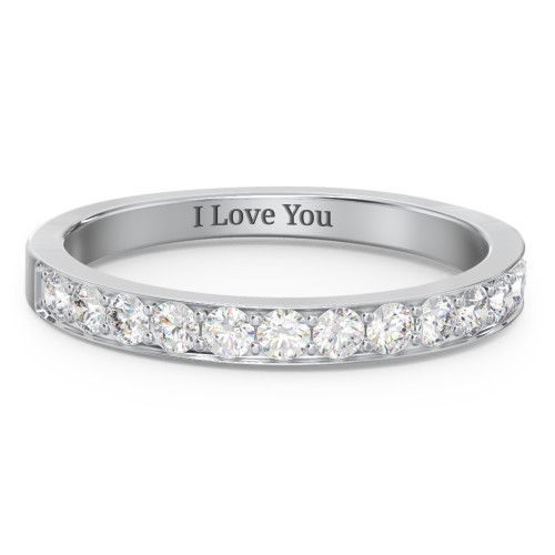Classic Half Eternity Ring – Sterling Silver with Diamond
