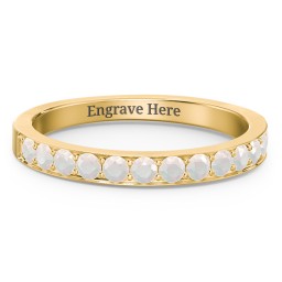 Classic Half Eternity Ring in 9K Solid Yellow Gold with Opal