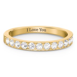 Classic Half Eternity Ring in 9K Solid Yellow Gold with Cubic Zirconia
