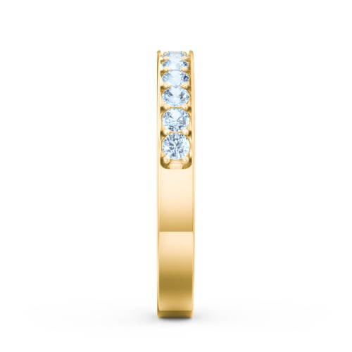Classic Half Eternity Ring – 9kt Yellow Gold with Blue Topaz