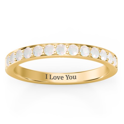 Classic Half Eternity Ring – 9kt Yellow Gold with Opal
