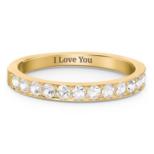 Classic Half Eternity Ring – 9kt Yellow Gold with Cubic Zirconia