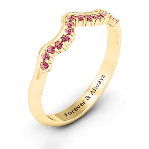 Solitaire Infinity Shadow Band – 9kt Yellow Gold with Red Premium Zirconia