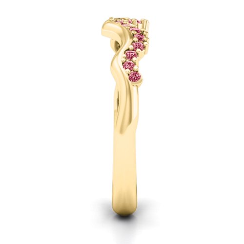 Solitaire Infinity Shadow Band – 9kt Yellow Gold with Red Premium Zirconia