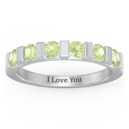 Band of Love Ring – Sterling Silver with Peridot