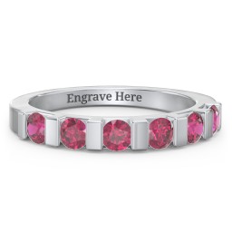 Band of Love Ring in 925 Sterling Silver with Ruby