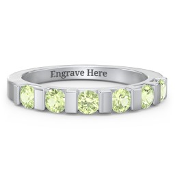 Band of Love Ring in 925 Sterling Silver with Peridot
