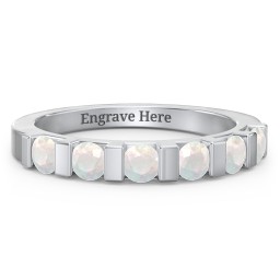 Band of Love Ring in 925 Sterling Silver with Opal