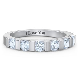 Band of Love Ring in 925 Sterling Silver with Aquamarine