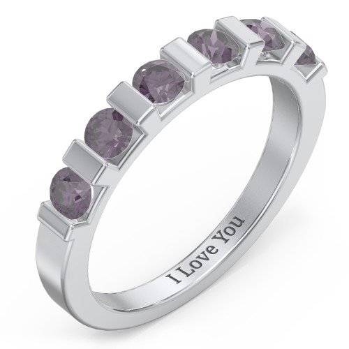 Band of Love Ring – Sterling Silver with Alexandrite
