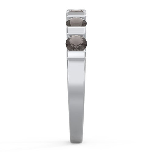 Band of Love Ring – Sterling Silver with Smokey Quartz