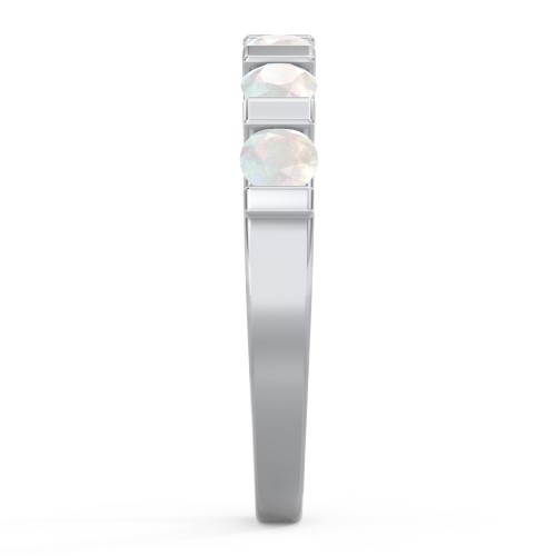 Band of Love Ring – Sterling Silver with Opal