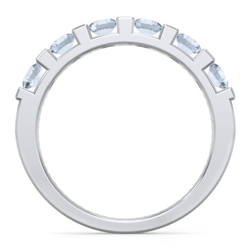 Band of Love Ring – Sterling Silver with Aquamarine