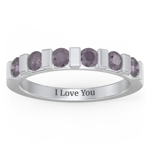 Band of Love Ring – Sterling Silver with Alexandrite