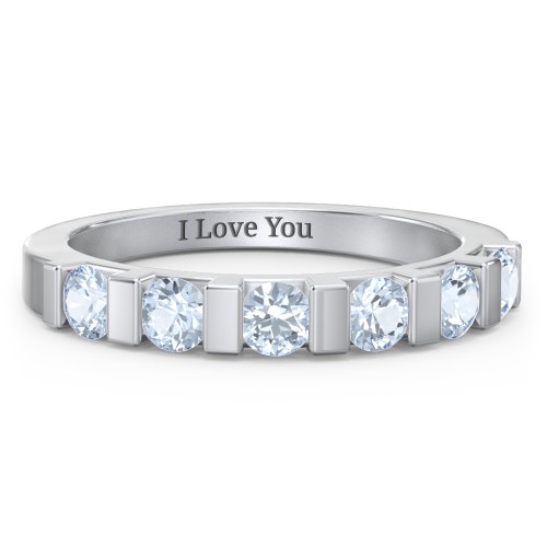 Band of Love Ring – Sterling Silver with Aquamarine