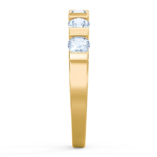Band of Love Ring – 9kt Yellow Gold with Aquamarine