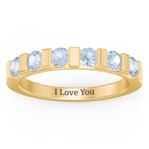 Band of Love Ring – 9kt Yellow Gold with Aquamarine
