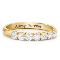 Band of Eternity Ring in 18K Gold Plated Silver with Diamond