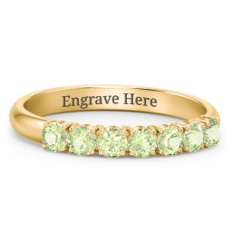 Band of Eternity Ring in 9K Solid Yellow Gold with Peridot