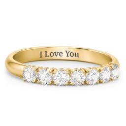 Band of Eternity Ring in 18K Gold Plated Silver with Cubic Zirconia