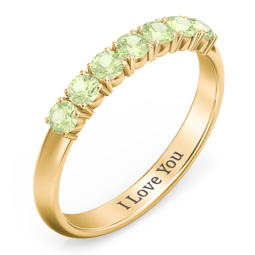 Band of Eternity Ring – 18K Gold Plated Silver with Peridot