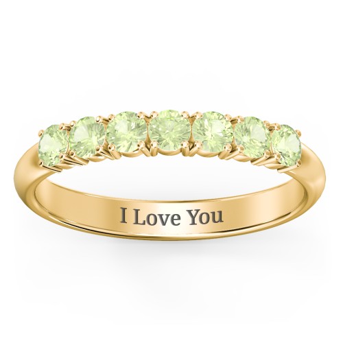 Band of Eternity Ring – 9kt Yellow Gold with Peridot