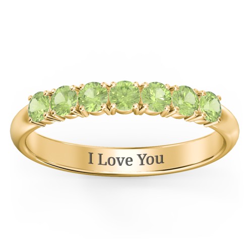 Band of Eternity Ring – 18K Gold Plated Silver with Peridot