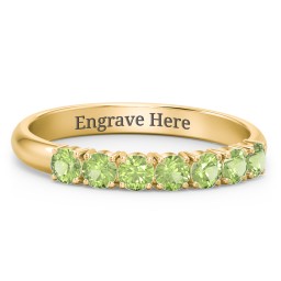 Band of Eternity Ring in 18K Gold Plated Silver with Peridot