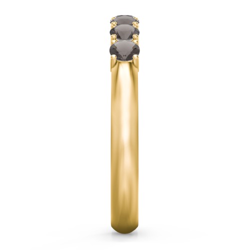 Band of Eternity Ring – 18K Gold Plated Silver with Smokey Quartz