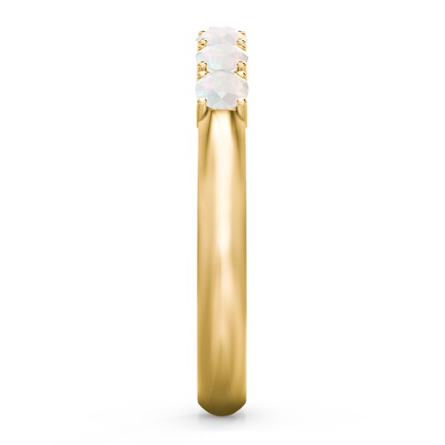 Band of Eternity Ring – 18K Gold Plated Silver with Opal