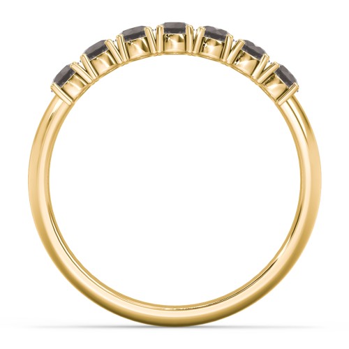 Band of Eternity Ring – 18K Gold Plated Silver with Smokey Quartz