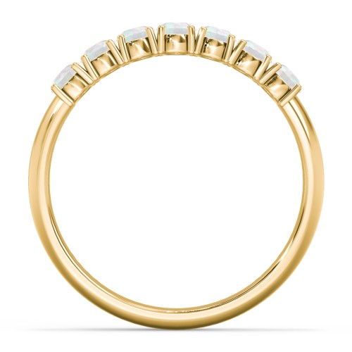Band of Eternity Ring – 18K Gold Plated Silver with Opal