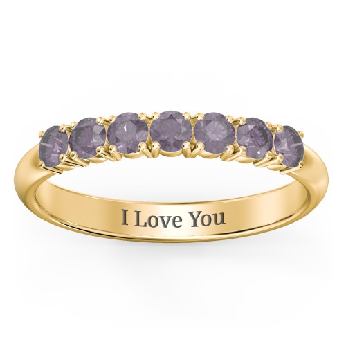Band of Eternity Ring – 18K Gold Plated Silver with Alexandrite