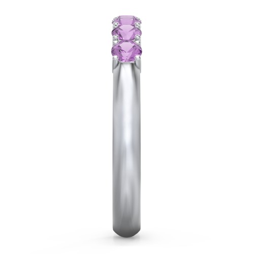 Band of Eternity Ring – Sterling Silver with Amethyst